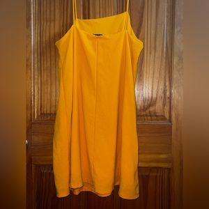 Orange Spaghetti Strap Mini Dress